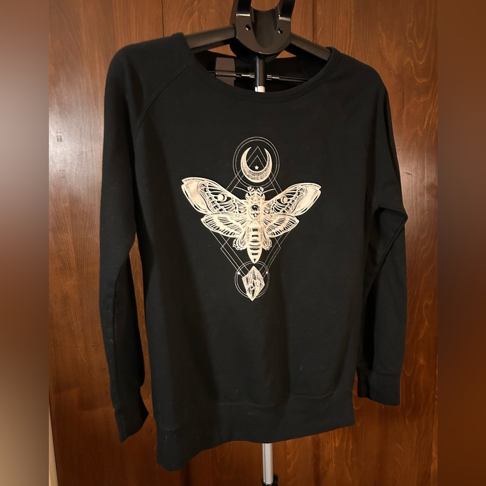 Modcloth Black Moth Graphic Sweatshirt